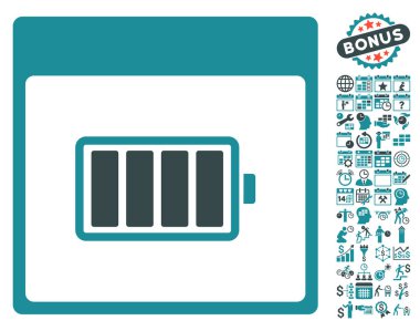 Pil takvim sayfa düz vektör simgesi Bonus ile