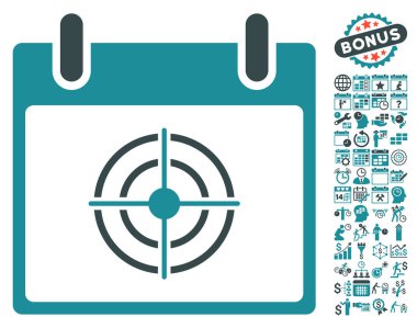 Bullseye takvim gün düz vektör simge Bonus ile