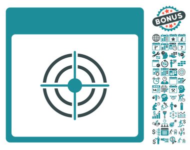 Bullseye takvim sayfa düz vektör simge Bonus ile