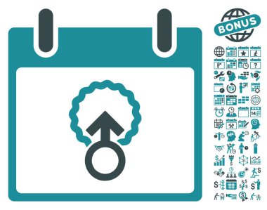 Hücre penetrasyon takvim gün düz vektör simgesi Bonus ile