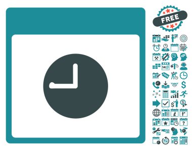 Saat takvim sayfa düz vektör simgesi Bonus ile