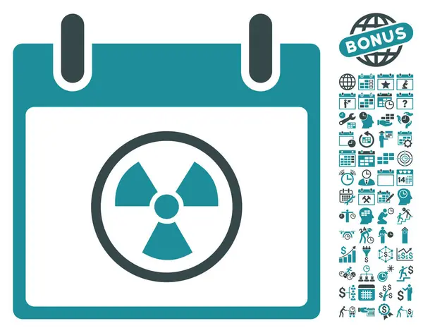 Atomik takvim gün düz vektör simge Bonus ile — Stok Vektör