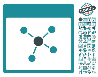 Bağlantıları ile Bonus sayfa düz vektör simge takvim