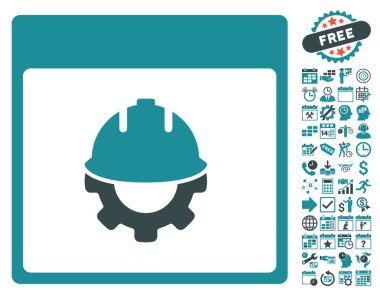 Bonus ile Geliştirme takvim sayfa düz vektör simgesi