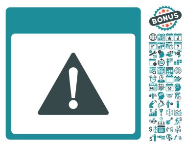 Hata takvim sayfa düz vektör simgesi Bonus ile