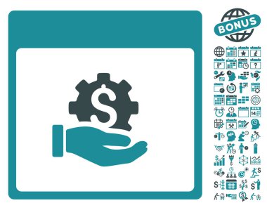 Finansal kalkınma el takvim sayfa düz vektör simgesi Bonus ile