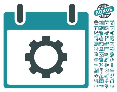 Vites seçenekleri takvim gün düz vektör simgesi Bonus ile