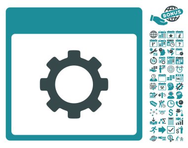 Vites seçenekleri sayfa düz vektör simge Bonus ile takvim