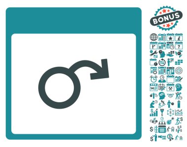 İktidarsızlık takvim sayfa düz vektör simge Bonus ile