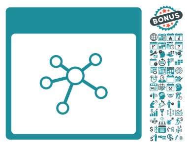 Linkler sayfa düz vektör simge Bonus ile takvim