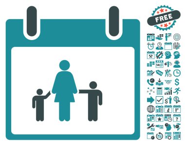 Bonus ile anne takvim günü düz vektör simgesi