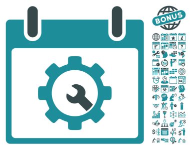 Seçenekleri araçlar takvim gün düz vektör simgesi Bonus ile