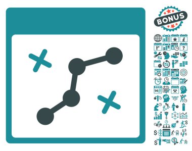 Yol puan Bonus ile sayfa düz vektör simge takvim