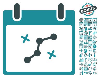 Yol puan Bonus ile gün düz vektör simge takvim