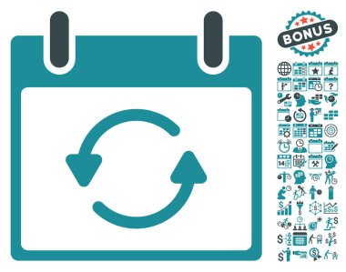 Takvim gün düz vektör simge Bonus ile yenileme