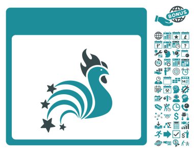 Horoz Fireworks ile Bonus sayfa düz vektör simge takvim