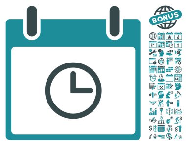 Saat takvim gün düz vektör simge Bonus ile