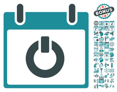 Takvim gün düz vektör simge Bonus ile açın