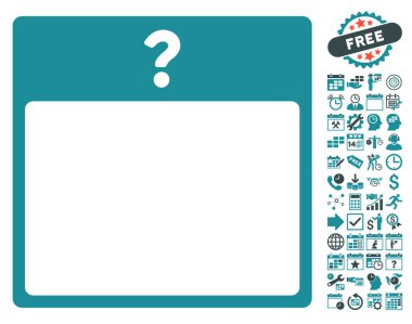 Bonus ile bilinmeyen gün takvim sayfa düz vektör simgesi