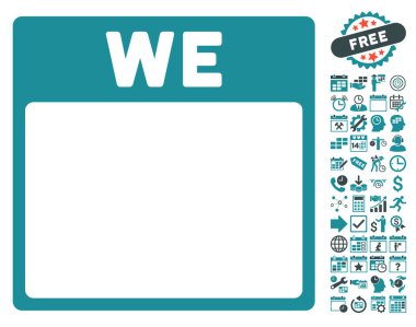 Çarşamba ile Bonus sayfa düz vektör simge takvim