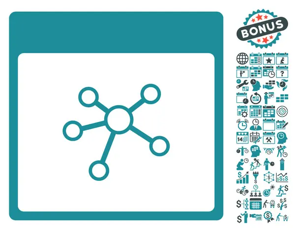 Ссылки Календарь Страница Плоская векторная икона с бонусом — стоковый вектор