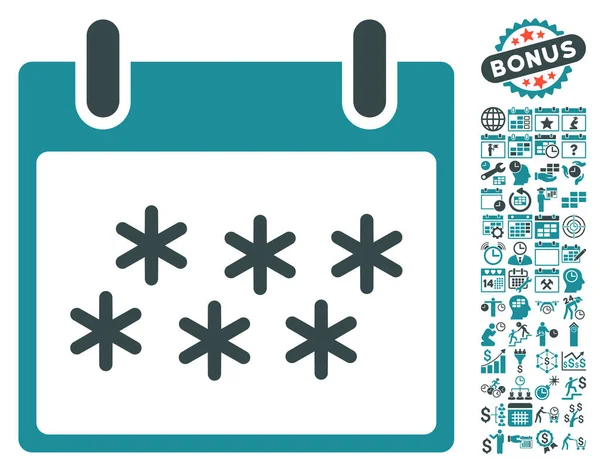 Schnee Kalender Tag flache Vektor-Symbol mit Bonus — Stockvektor