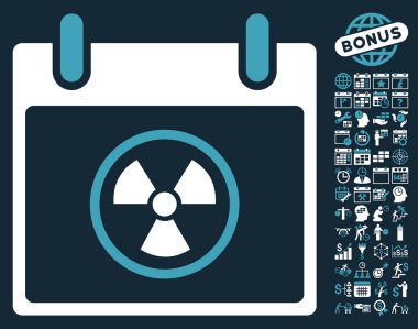 Atomik takvim gün düz vektör simge Bonus ile