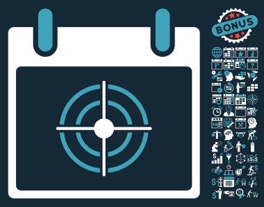 Bullseye takvim gün düz vektör simge Bonus ile