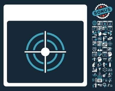 Bullseye takvim sayfa düz vektör simge Bonus ile