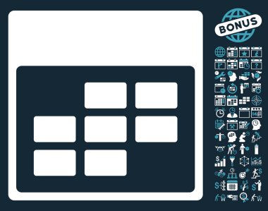 Bonus ile takvim ayı kılavuz düz vektör simgesi