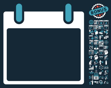 Boş Takvim yaprak düz vektör simge Bonus ile