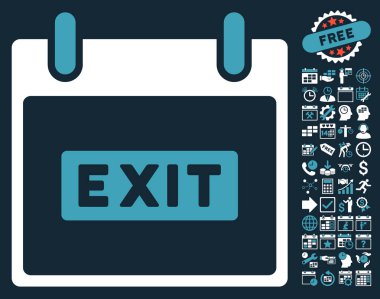 Resim yazısı takvim gün düz vektör simge Bonus ile çıkmak