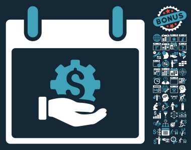 Finansal kalkınma el takvim gün düz vektör simgesi Bonus ile