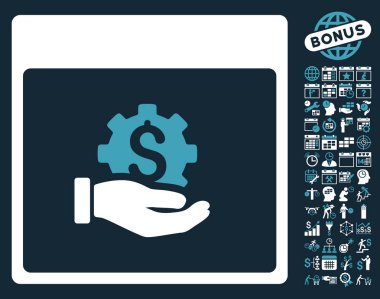 Finansal kalkınma el takvim sayfa düz vektör simgesi Bonus ile