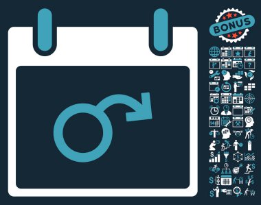 İktidarsızlık takvim gün düz vektör simge Bonus ile