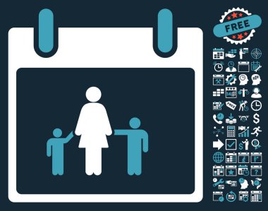 Bonus ile anne takvim günü düz vektör simgesi