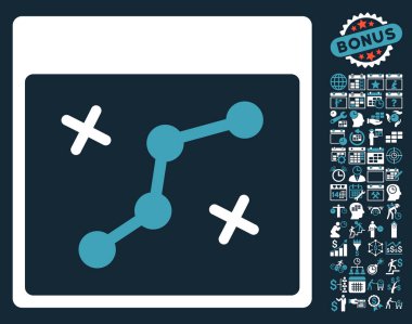 Yol puan Bonus ile sayfa düz vektör simge takvim