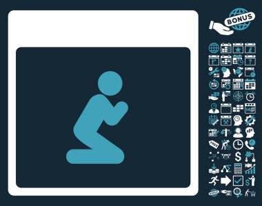 Kişi takvim sayfa düz vektör simge Bonus ile dua