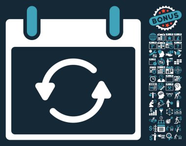 Takvim gün düz vektör simge Bonus ile yenileme