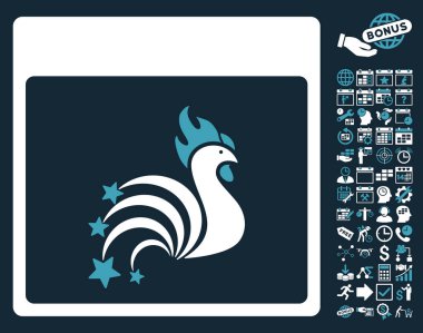 Horoz Fireworks ile Bonus sayfa düz vektör simge takvim