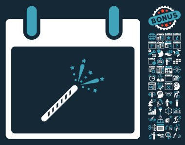 Maytap fişek takvim gün düz vektör simge Bonus ile