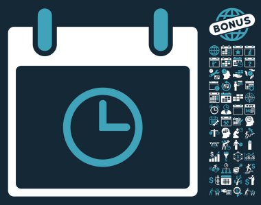 Saat takvim gün düz vektör simge Bonus ile