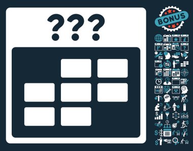 Bonus ile bilinmeyen ay takvimi kılavuz düz vektör simgesi