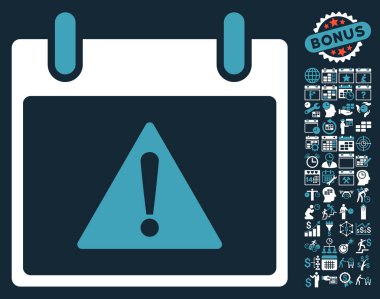 Uyarı takvim gün düz vektör simgesi Bonus ile