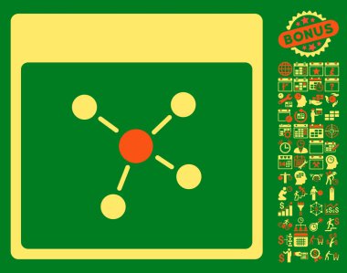Bağlantıları ile Bonus sayfa düz vektör simge takvim