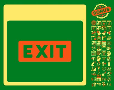 Resim yazısı takvim sayfa düz vektör simge Bonus ile çıkmak