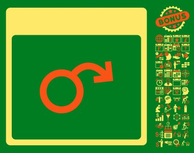 İktidarsızlık takvim sayfa düz vektör simge Bonus ile