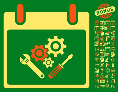 Araç Araçlar takvim gün düz vektör simgesi Bonus ile