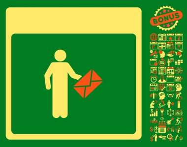 Postacı takvim sayfa düz vektör simge Bonus ile