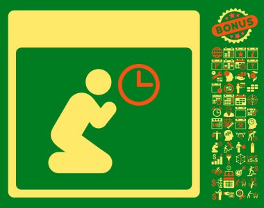 Saat takvim sayfa düz vektör simgesi Bonus ile dua